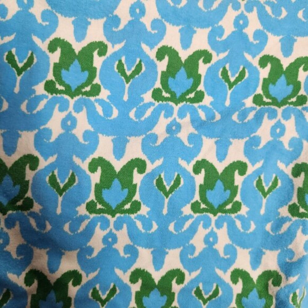 Talbots Tops Women XS Blue Green Floral Pattern Short Sleeve Bateau Neck - Picture 4 of 7